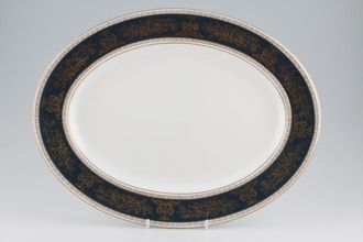 Wedgwood Columbia - Blue + Gold R4509 Oval Platter 15 1/2"