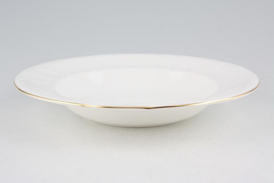 Royal Doulton Tiara - white+gold - H5174 Rimmed Bowl 8 3/4"