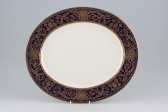 Royal Worcester Embassy - Blue and Gold Oval Platter 13"