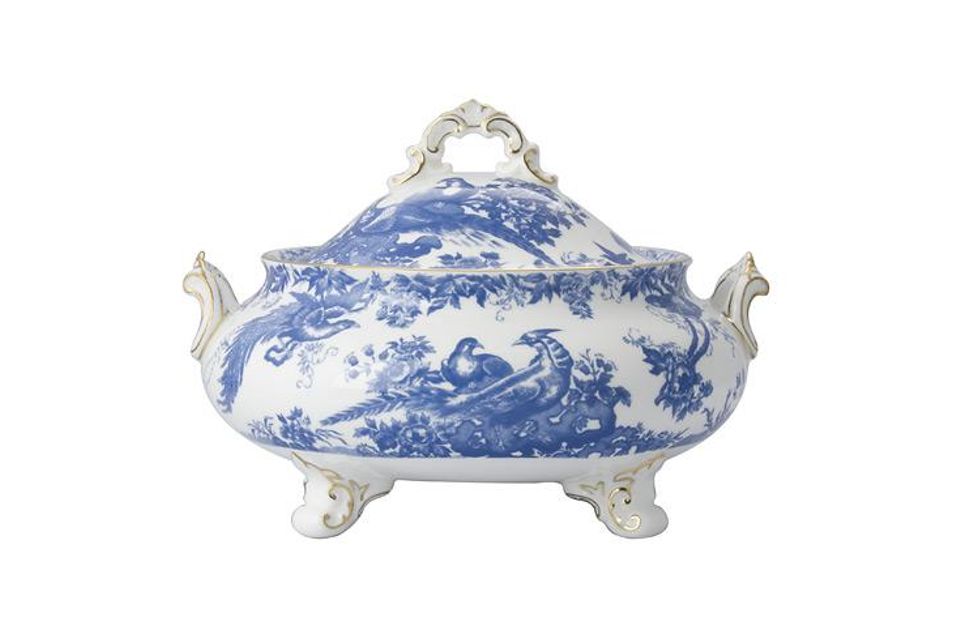 Royal Crown Derby Aves - Blue Vegetable Tureen with Lid