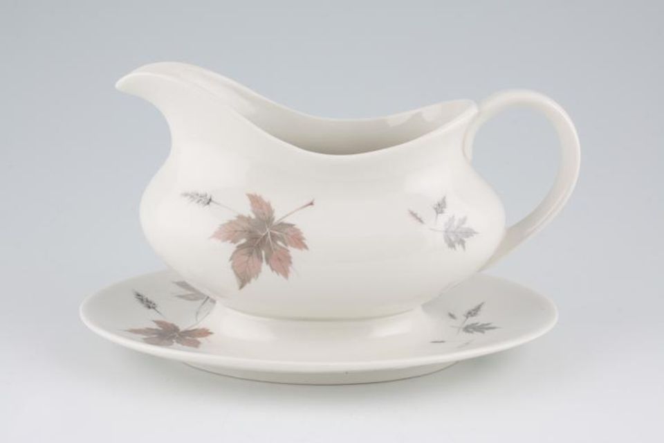 Royal Doulton Tumbling Leaves - T.C.1004 Sauce Boat and Stand Fixed