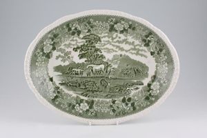 Adams English Scenic - Green Oval Platter