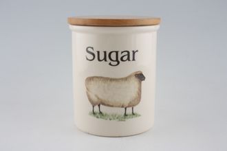 Sell Cloverleaf Farm Animals Storage Jar + Lid With Wooden Lid - Sugar 4 3/4" x 5 1/2"