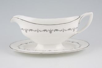Royal Worcester Silver Chantilly Sauce Boat and Stand Fixed