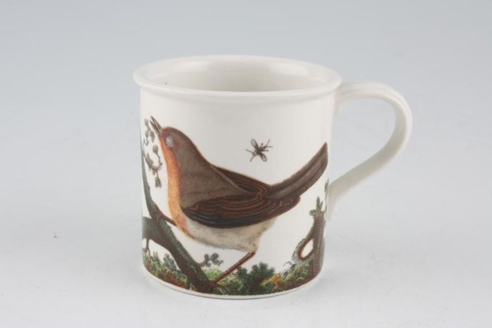 Portmeirion Birds of Britain - Backstamp 1 - Old Coffee/Espresso Can Robin + Great Tit 2 1/2" x 2 1/2"