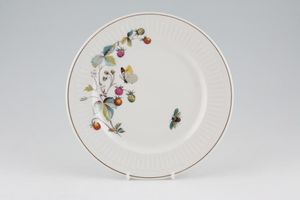 Royal Worcester Strawberry Fair - Fluted - Porcelain - Gold Rim Salad/Dessert Plate
