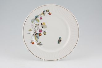 Royal Worcester Strawberry Fair - Fluted - Porcelain - Gold Rim Salad/Dessert Plate 8 1/4"