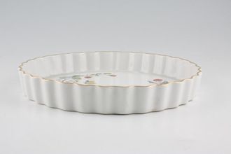 Royal Worcester Strawberry Fair - Gold Edge Porcelain Flan Dish 10 1/4"