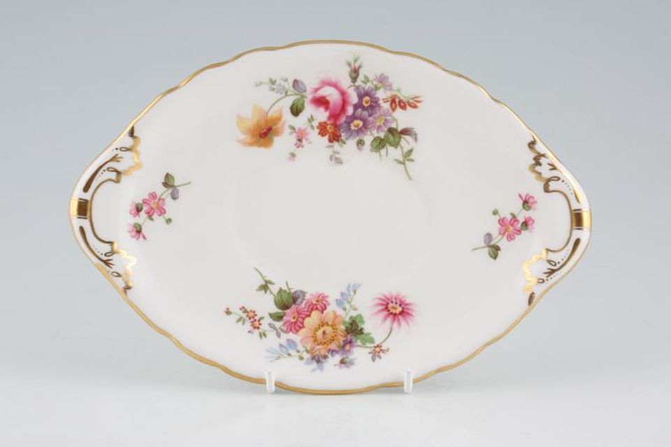 Royal Crown Derby Derby Posies - Various Backstamps Sauce Boat Stand Flowers and edging may vary, Oval 8 1/4"