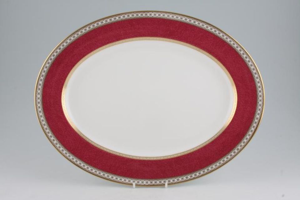 Wedgwood Ulander - Powder Ruby Oval Platter 15 3/8"
