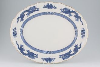 Sell Booths Dragon - Blue - Gold Edge Oval Platter 16"