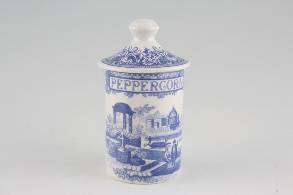 Spode Blue Room Collection Spice Jar Peppercorn, Note; Previously owned items do not have a seal on the lid.