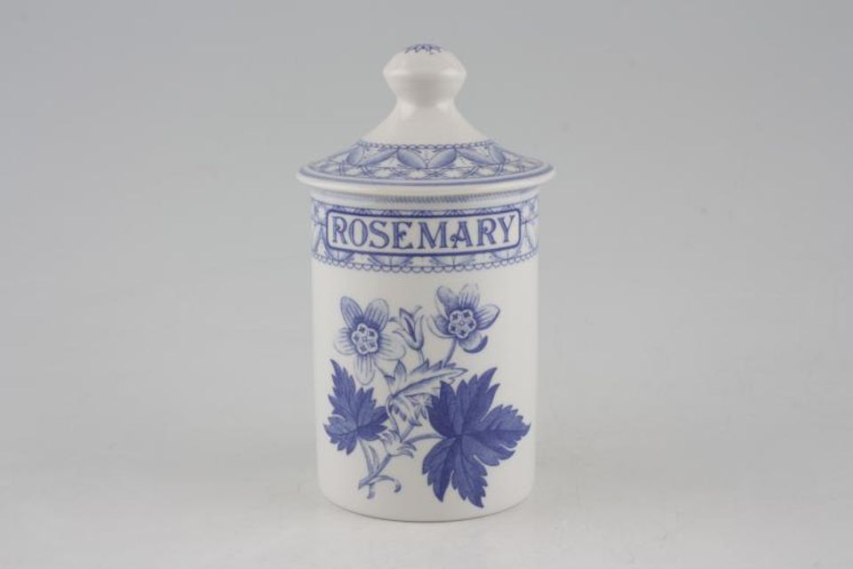 Spode Blue Room Collection Spice Jar Rosemary, Note; Previously owned items do not have a seal on the lid.