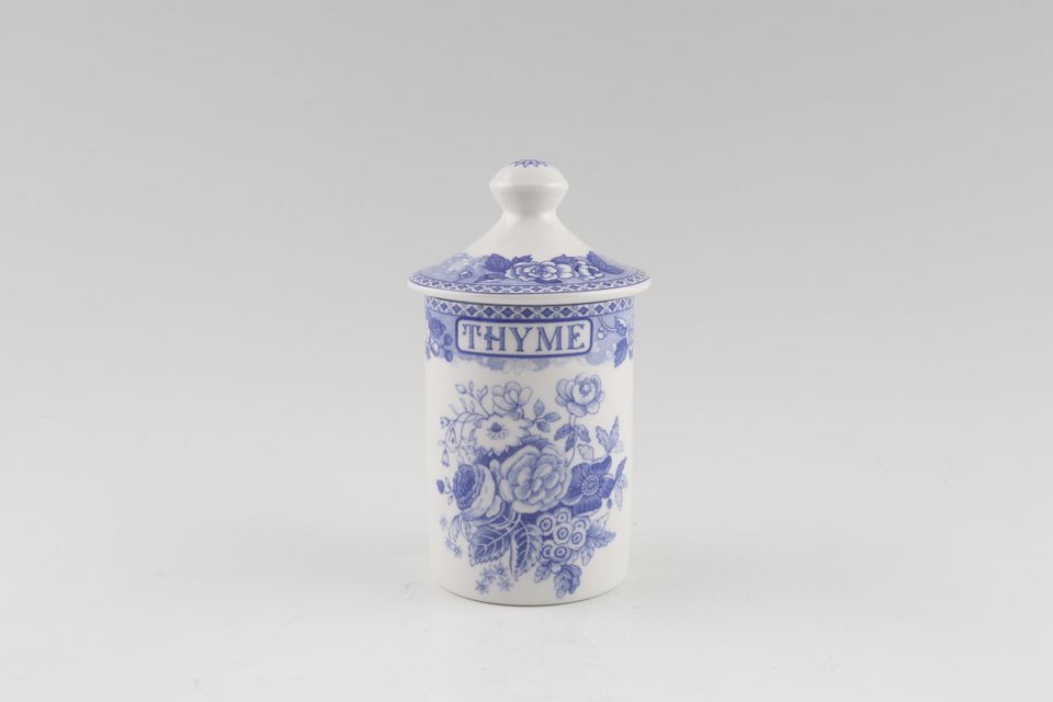 Spode Blue Room Collection Spice Jar Thyme, Note; Previously owned items do not have a seal on the lid.