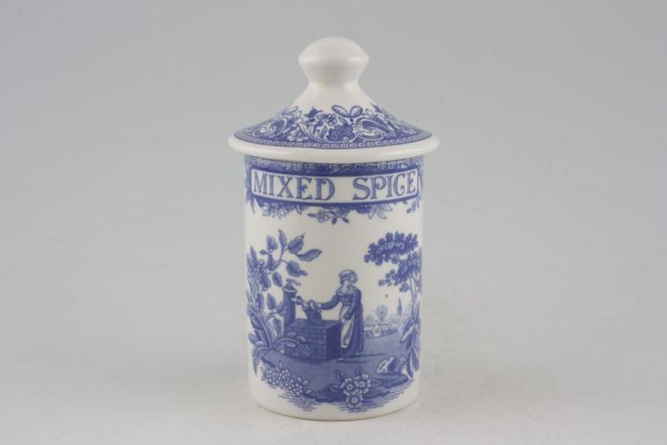 Spode Blue Room Collection Spice Jar Mixed Spice, Note; Previously owned items do not have a seal on the lid.