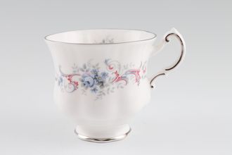 Paragon Romance - Blue Flowers and Pink Leaves Teacup 3 3/8" x 3"