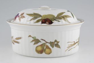 Sell Royal Worcester Evesham - Gold Edge Casserole Dish + Lid Oval Game Casserole, No Handles, Ribbed 3 1/2pt