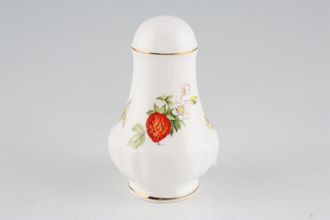 Queens Virginia Strawberry - Gold Edge - Ribbed Embossed Salt Pot 3 holes, Not Embossed