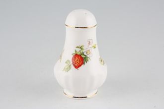 Queens Virginia Strawberry - Gold Edge - Ribbed Embossed Pepper Pot 5 holes, Not Embossed