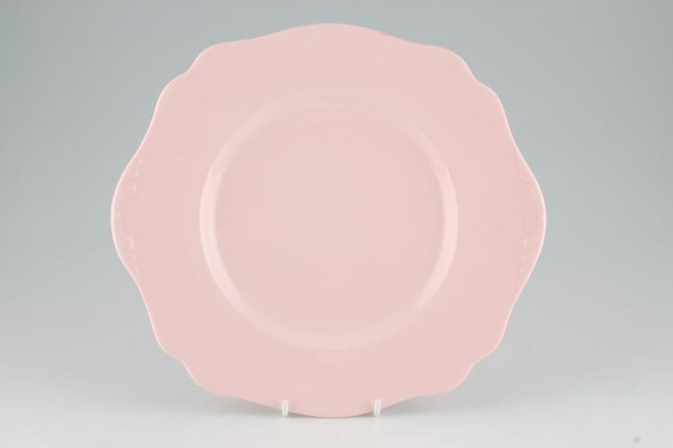 Wedgwood Alpine Pink - Plain Edge Cake Plate Scalloped Edge 10 1/4"