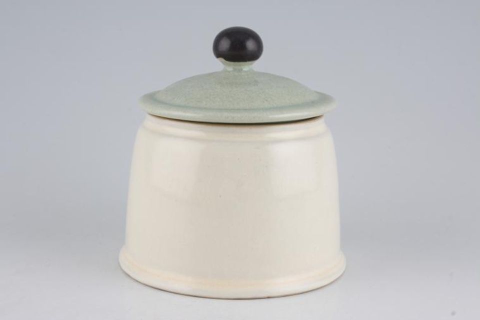 Denby Energy Sugar Bowl - Lidded (Tea) Celadon Green and Cream - Straight Sided