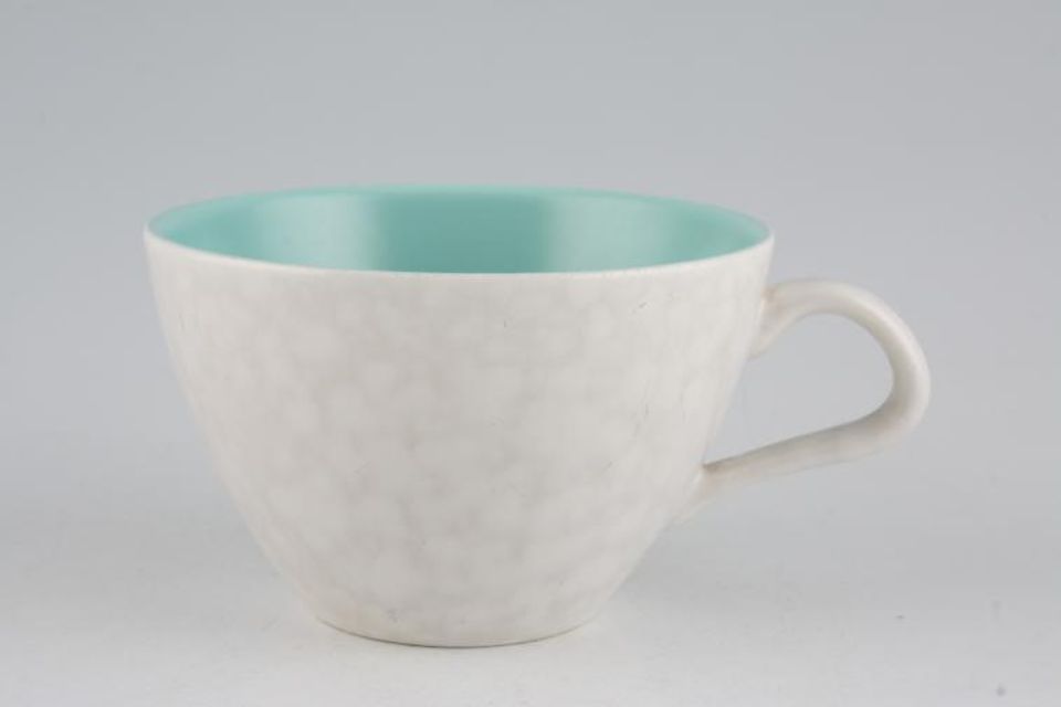 Poole Twintone Seagull and Ice Green Teacup Note handle shape 3 1/2" x 2 1/4"