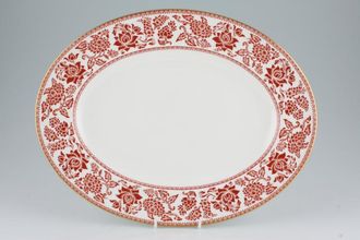Wedgwood Red Damask Oval Platter 15 1/4"