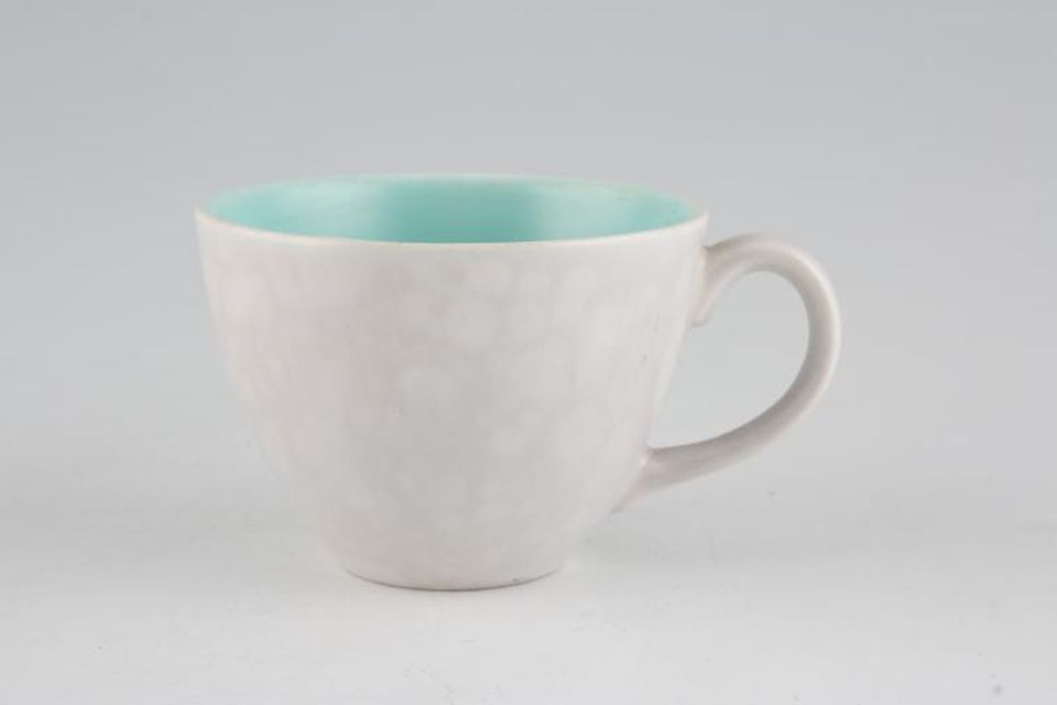 Poole Twintone Seagull and Ice Green Coffee Cup Check Handle Shape 2 3/4" x 2"