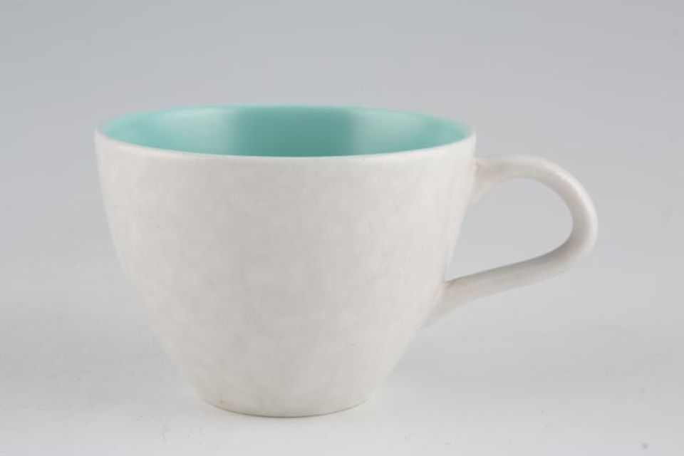Poole Twintone Seagull and Ice Green Coffee Cup Note handle shape 2 3/4" x 2"