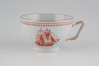 Spode Trade Winds Red - Gold Edge Coffee Cup 3 1/2" x 2"