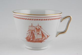 Spode Trade Winds Red - Gold Edge Breakfast Cup 4" x 2 3/4"