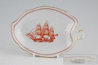 Sell Spode Trade Winds Red - Gold Edge Dish (Giftware) Leaf Shape 7"