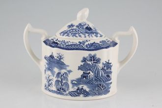 Masons Willow - Blue Sugar Bowl - Lidded (Tea) with handles