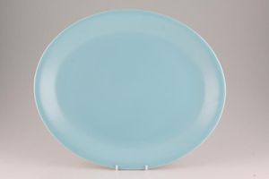 Poole Twintone Dove Grey and Sky Blue Oval Platter