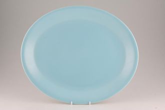 Sell Poole Twintone Dove Grey and Sky Blue Oval Platter 14"