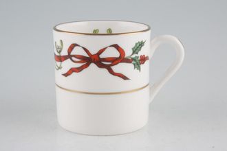 Royal Worcester Holly Ribbons Coffee/Espresso Can 2 1/2" x 2 1/2"