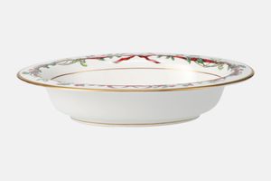 Royal Worcester Holly Ribbons Vegetable Dish (Open)
