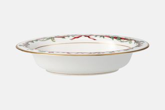Royal Worcester Holly Ribbons Vegetable Dish (Open) 10 1/2"