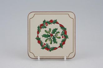 Royal Worcester Holly Ribbons Coaster Square 4"