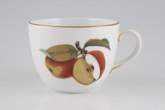 Royal Worcester Evesham - Gold Edge Teacup Cut Apple and Plum - Gold on sides of handle - Eared handle. 3 3/8" x 2 1/2"