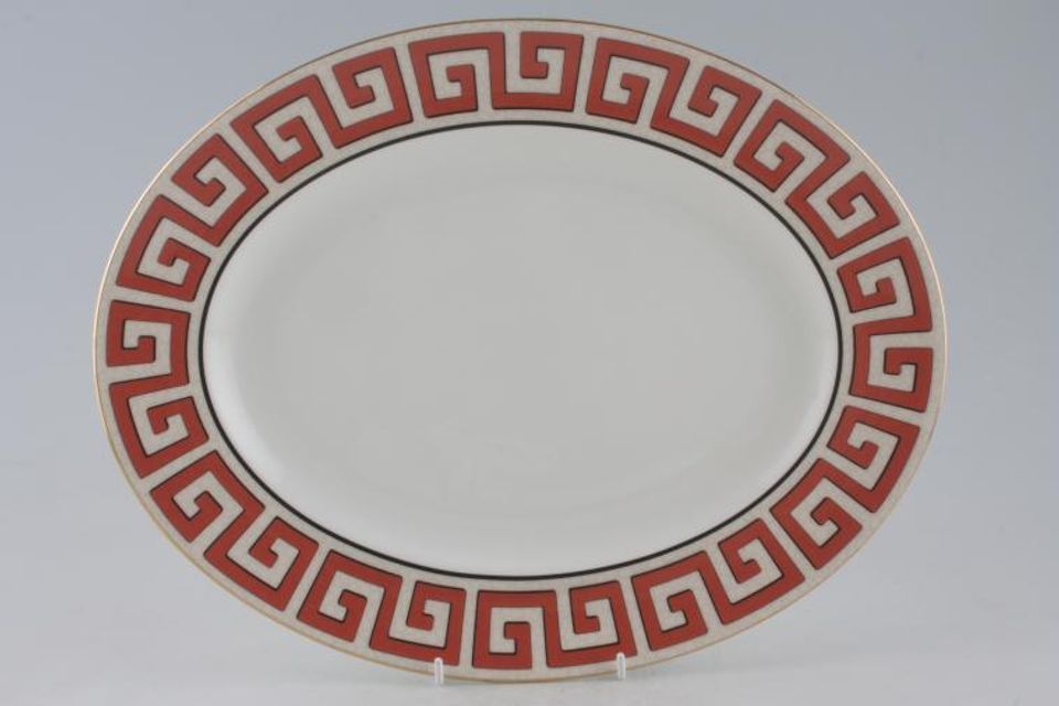 Wedgwood Dynasty - Greek Key Accent Oval Platter 13 3/4"