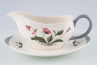 Wedgwood Mayfield - Grey Sauce Boat and Stand Set