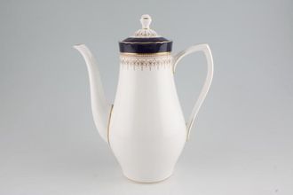 Royal Worcester Regency - Blue - White China Coffee Pot 2pt