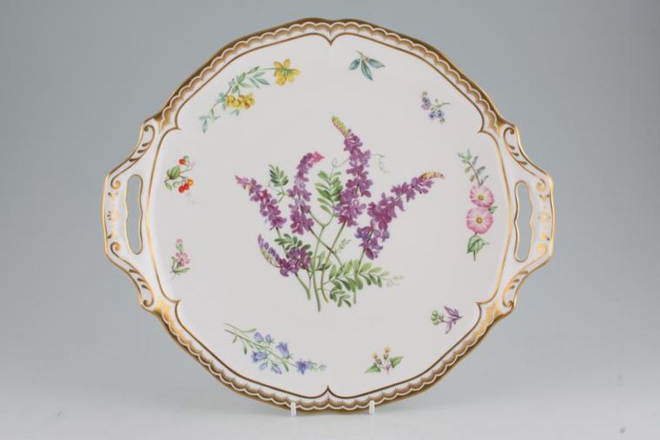 Royal Worcester Sandringham - Floral Cake Plate Handled 12 1/4"