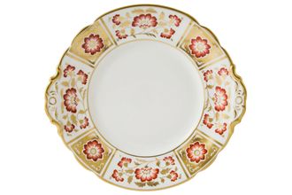 Royal Crown Derby Derby Panel - Red Cake Plate Round - Earred