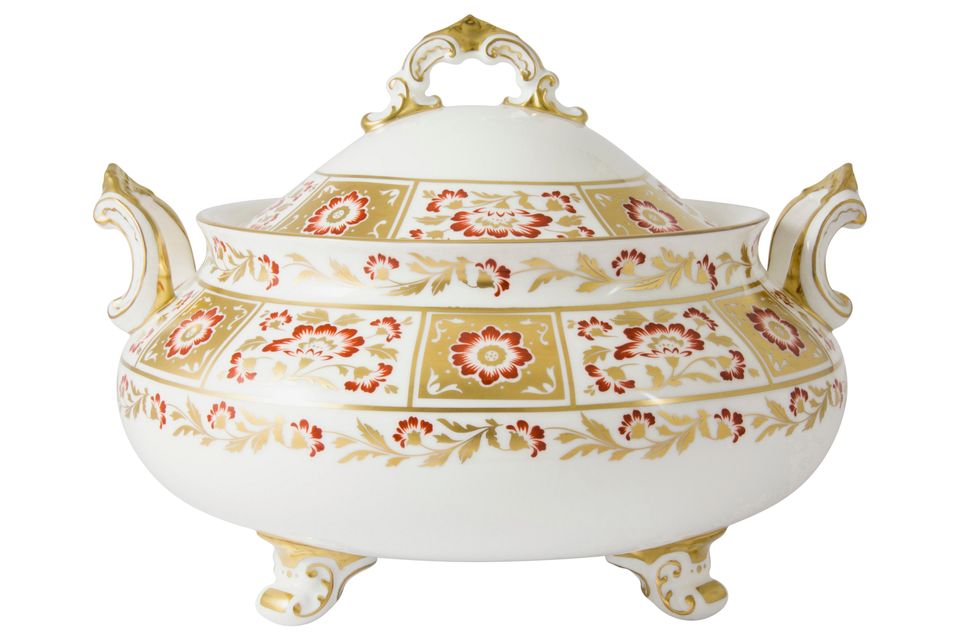 Royal Crown Derby Derby Panel - Red Soup Tureen + Lid