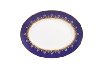 Wedgwood Anthemion Blue Oval Platter 13 3/4"