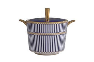 Wedgwood Anthemion Blue Sugar Bowl - Lidded (Tea)
