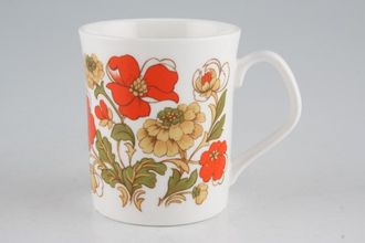 Elizabethan Meadow Flower Coffee Cup Orange 2 3/4" x 3"