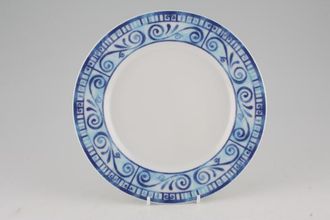 Royal Worcester Oceana Salad/Dessert Plate white Rim - Blue Scrolls 8 3/8"